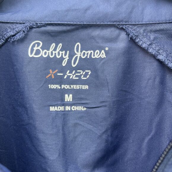 Bobby Jones X-H2O Golf Pullover Jacket Men’s Medium Navy Quarter Zip Waterproof - Picture 3 of 7
